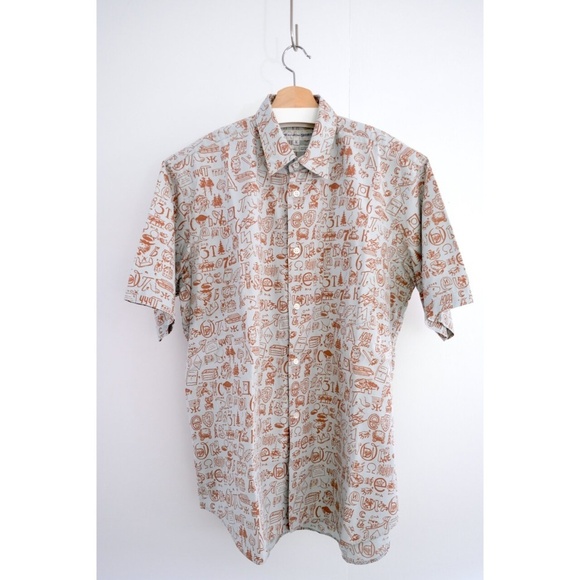 Comme des Garçons - 1990s Cotton Post-Soviet Narrative Print Shirt - Picture 1 of 16